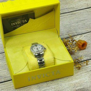 Invicta Women Watch Angel Quartz Crystal Accented Silver-tone/Blue Wristwatch